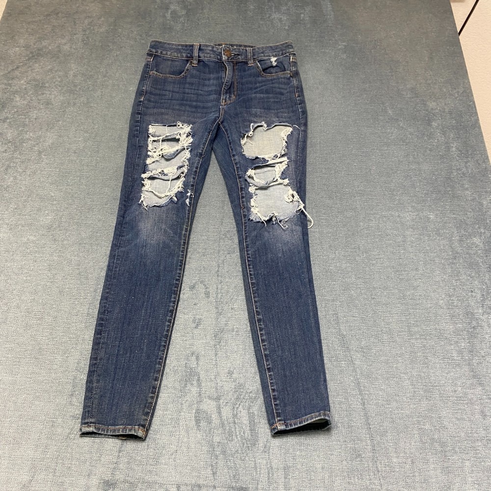 American Eagle Outfitters 360 Next Level Stretch Jeans Womens 10 Blue Streetwear